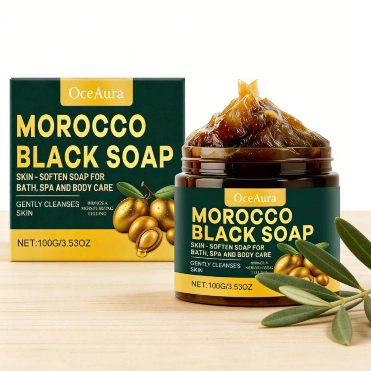 Morocco Black Soap Deep Cleaning Remove Dead Skin Cells Gentle Care Body Moisturizing Brighten Skin Smoothing Soap 100G