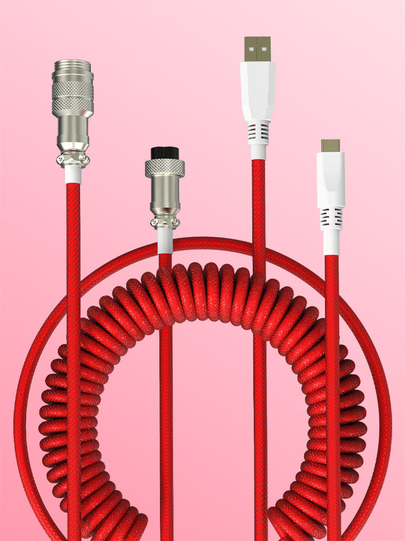 Type-C Detachable Mechanical Keyboard Navigation Cable Maroon Asteria