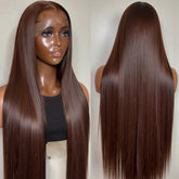 HD Chocolate Brown 13x4 Straight Lace Front Wig Brazilian 13x6 Full Lace Frontal Wigs For Women Remy Human Hair Wig Pre Plucked Khamik Shop Online