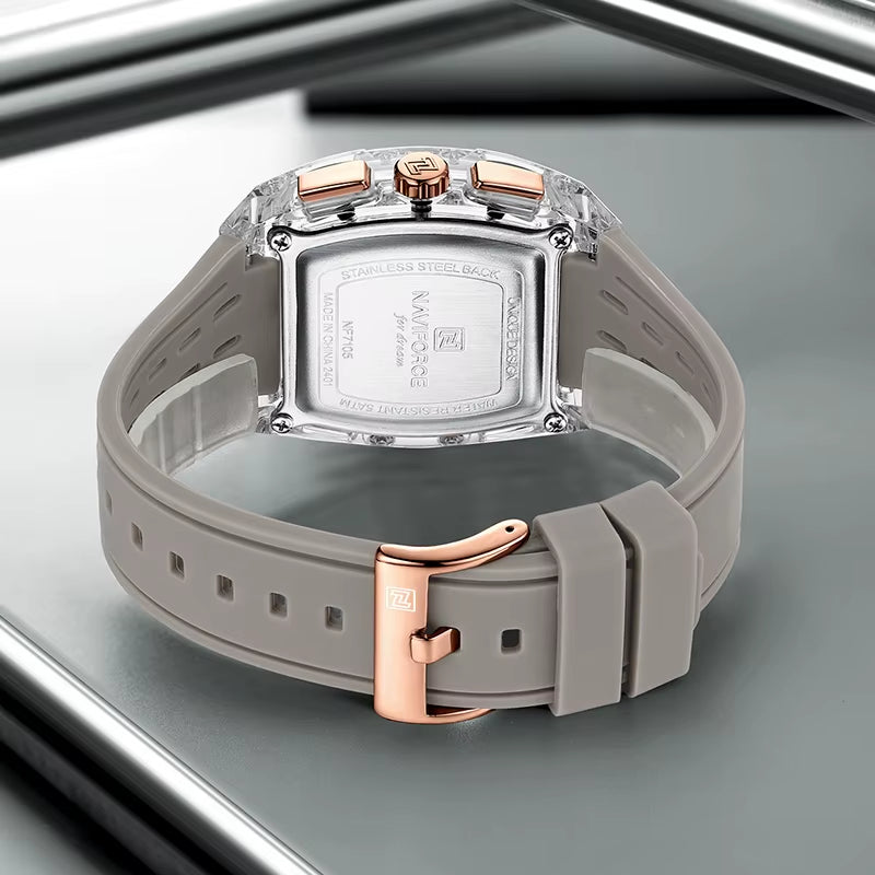 New  Men'S Quartz Multifunction Watches Fashion Sports Chronograph 5ATM Waterproof Silicone Band Casual Man Wrist Watch