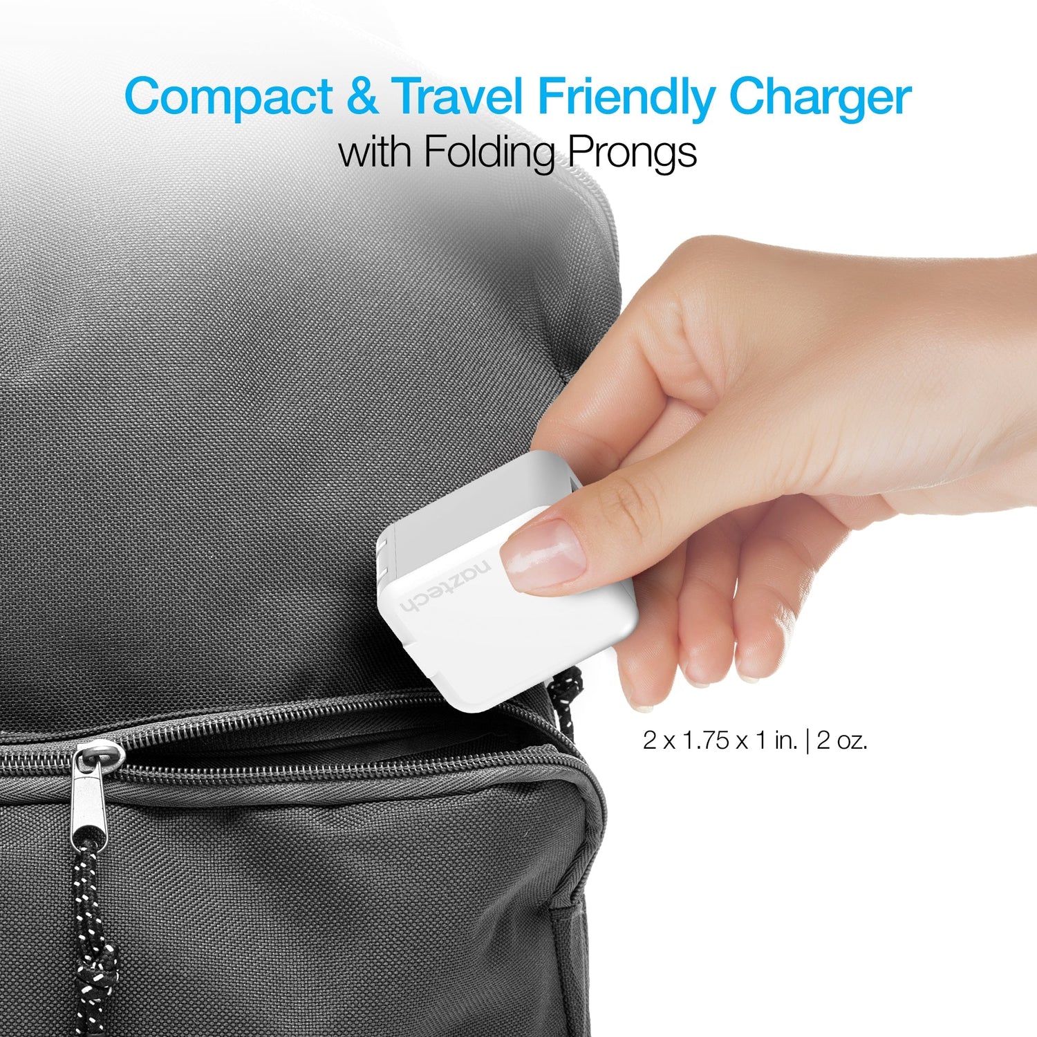 Naztech 30W USB-C PD Dual Output Fast Wall Charger Sky Iapetus