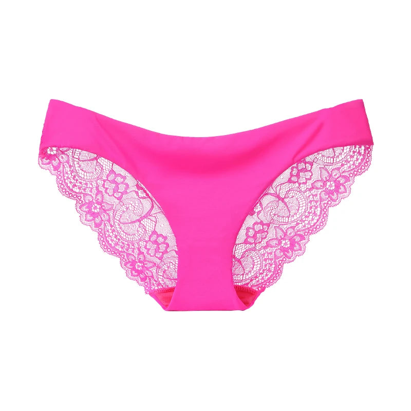 Fashion Lace Underwear Women Panties Sexy Briefs Solid Color Invisible Intimate Lingerie Female Breathable Seamless Panty