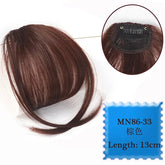 Synthetic Hair Clip In Bangs Brown Colored Invisible Front Fringes Clip in Hair Air Bangs Natural Black Fake Hair Bangs For Girl Khamik Shop Online