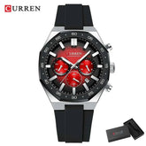 CURREN Fashion Casual Men Sports Watch Chronograph Silicone Belt Auto Date Dial Quartz Wristwatch Male Reloj Relogio Masculino Khamik Shop Online