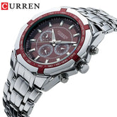 CURREN Men Luxury Brand Military Sport Mens Watches Full Steel Quartz Clock Men&