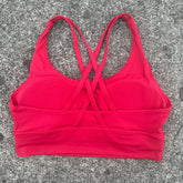 Solid Color Soft Cross Back Women Fitness Bra Tights Yoga Vest High Strength Shockproof Gym Sports Top Push Up With Chest Pad Khamik Shop Online