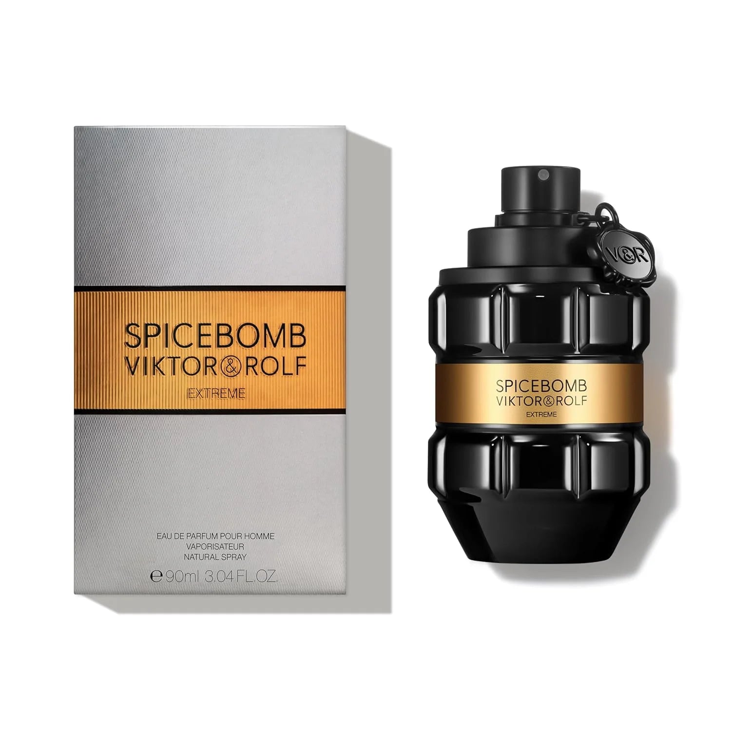 Viktor & Rolf Spicebomb Extreme Men EDP Perfume Rich Spicy Warm Tobacco Scent Matte Black Geometric Bottle Luxury Gold Band Gift Perfume for Him Khamik Shop Online