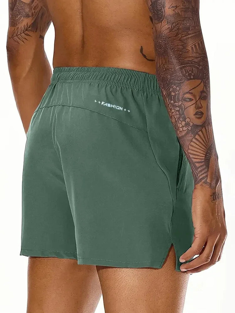 Men 2025 New  Summer Beach New Models Solid Color Fashion Leisure Comfortable Elastic Waist Double Pockets Cool Sports Shorts Khamik Shop Online