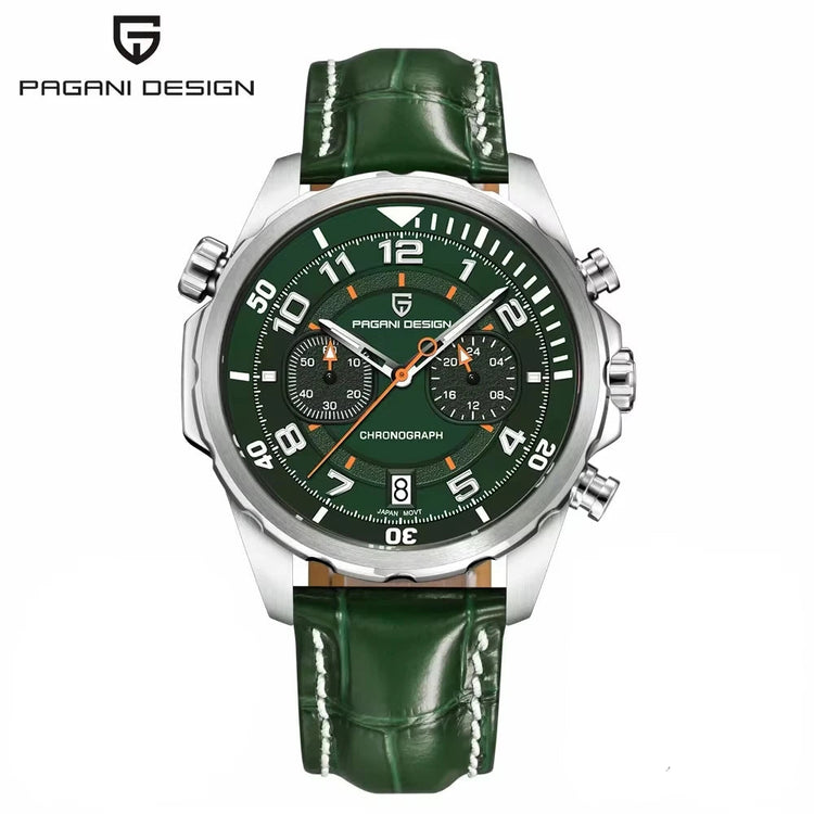PAGANI DESIGN Classic Leather Men Watch Japan VK64 Movement Quartz Wristwatch Top Brand Sports Waterproof Watches for Men&