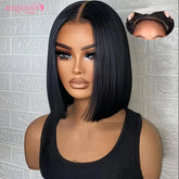 Glueless Wigs Human Hair Pre Plucked Wear and Go 5X5 Pre Cut HD Lace Closure Bob Wig Straight Short Bob Wig Human Hair for Women Khamik Shop Online