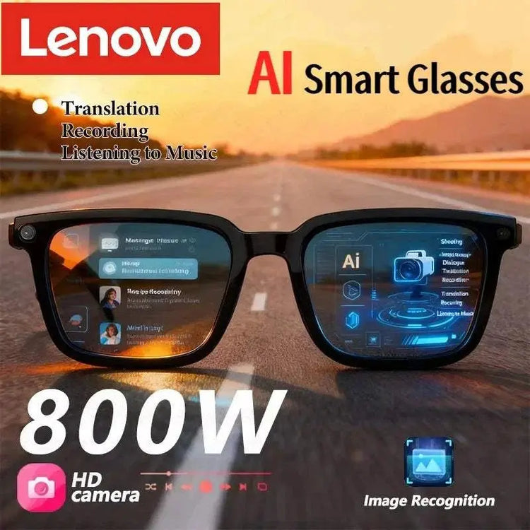 Lenovo AI Smart Glasses 8K HD Photochromic Multifunction Bluetooth Calling Voice Assistant Music Player Translate Camera HOT Khamik Shop Online