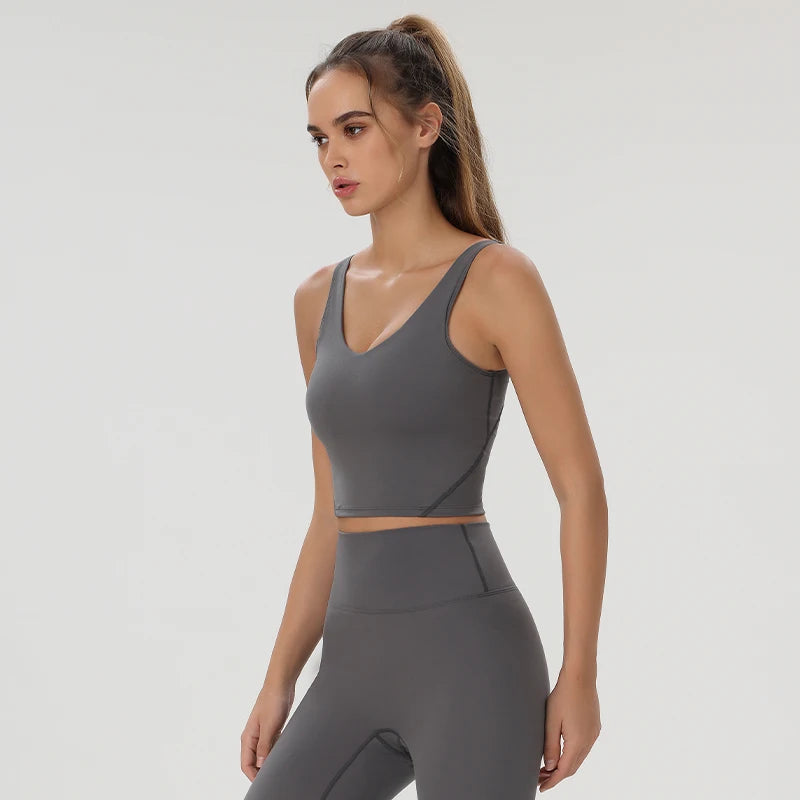 Women Yoga Vest Workout Pilates Activewear Tops Running Gym Pretty Workout Clothes Sports Bras Active Wear Female Camisole Bra Khamik Shop Online