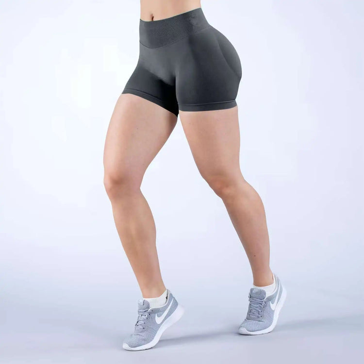 No Logos Shorts | 4.5" leggings Low Ribbed Rise Cycling Women Yoga Workout Clothes Gym Scrunch Bum Seam Seamless Fitness Tights Khamik Shop Online