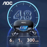 Choice AOC Sports Headset Wireless Bluetooth 6.0 Earphones Waterproof LED Battery Display Gaming Low Latency Headphones LP75 Khamik Shop Online