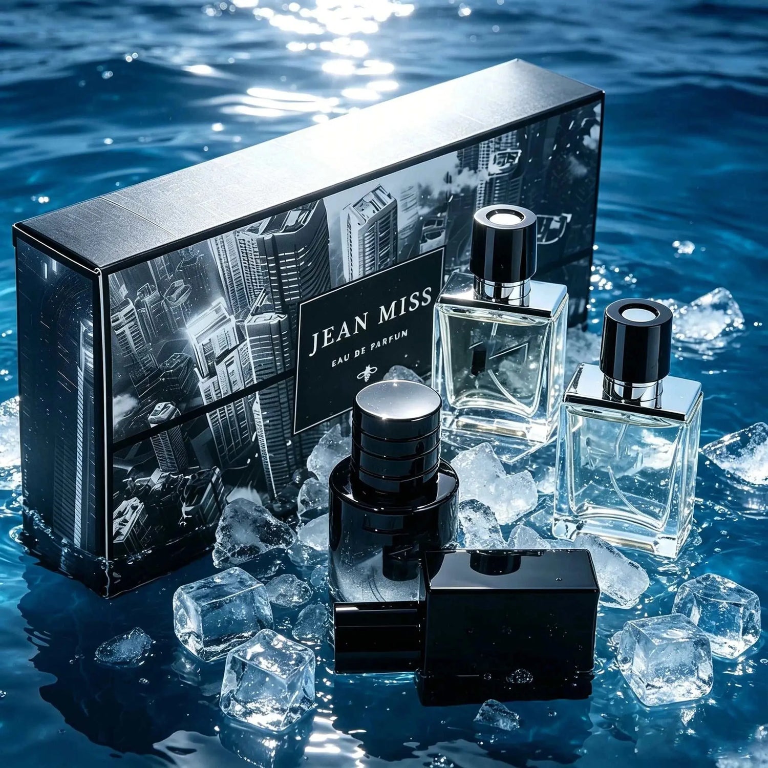 Jean Miss 3Pcs Men Perfume Gift Set Woody Aquatic Citrus Scent Eau de Toilette Long Lasting Masculine Fragrance Exquisite Blue Gift Box For Male Dating Travel Birthday Valentine Gift Khamik Shop Online