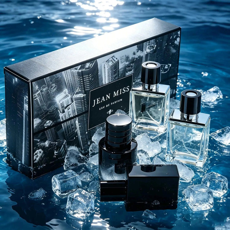 Jean Miss 3Pcs Men Perfume Gift Set Woody Aquatic Citrus Scent Eau de Toilette Long Lasting Masculine Fragrance Exquisite Blue Gift Box For Male Dating Travel Birthday Valentine Gift Khamik Shop Online