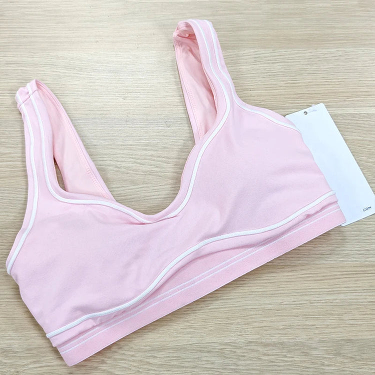 Yoga Suit Women Sport Set Pilates Clothing High Waisted Elasticized Leggings Hip Lifting Pants Gather Top Vest Strip Workout Set Khamik Shop Online