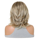 Fashionable wig headband with golden short hair, layered short curly hair, synthetic synthetic synthetic wig headband Khamik Shop Online
