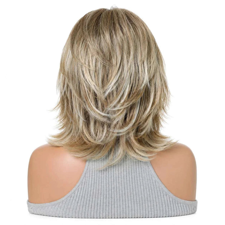 Fashionable wig headband with golden short hair, layered short curly hair, synthetic synthetic synthetic wig headband Khamik Shop Online