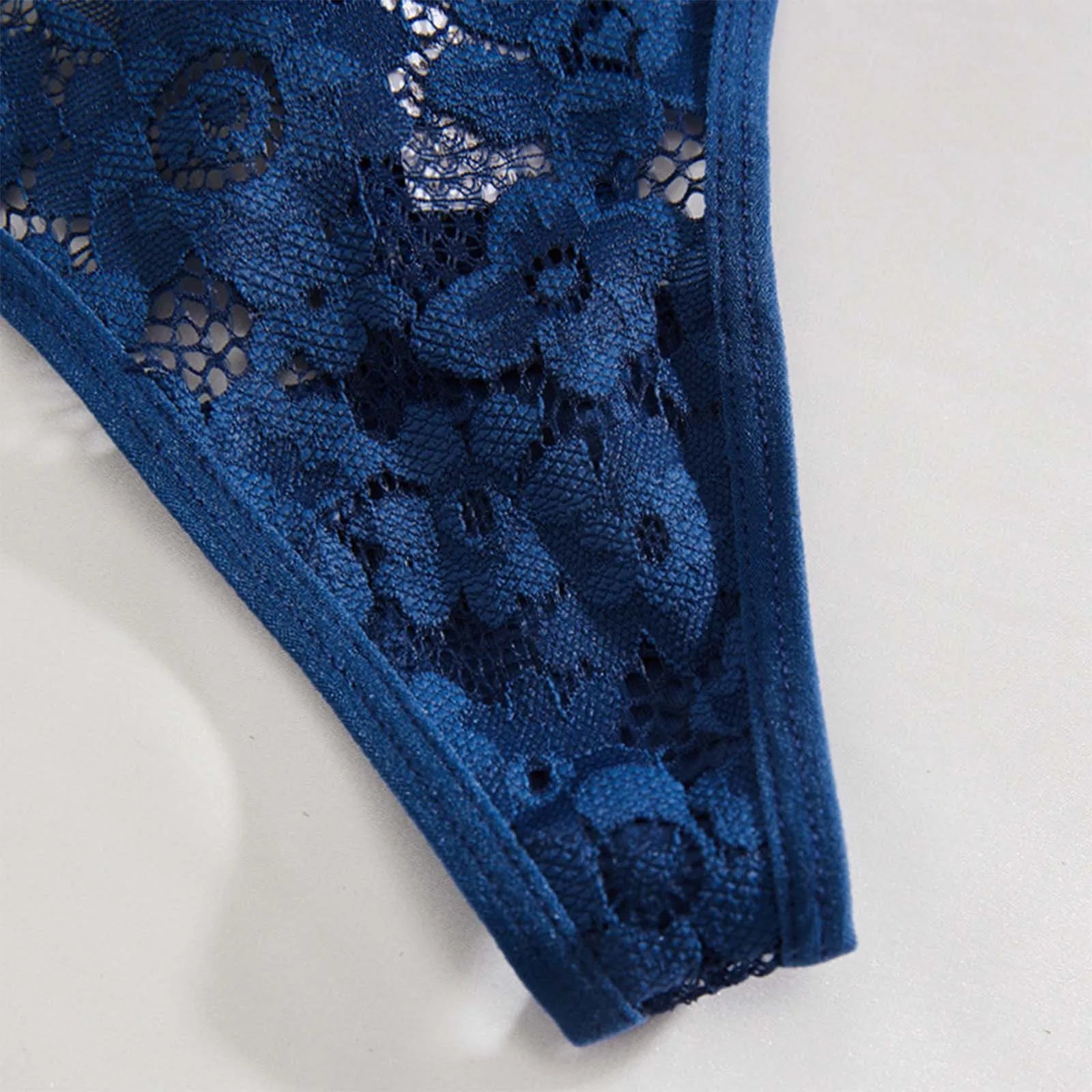 Women Strappy Hollow Briefs Underwear Ring Link Straps Low Rise Floral Lace Panties Ladies Translucent Sexy Underpants Lingerie
