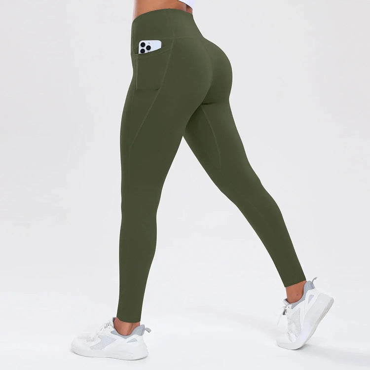 Women Yoga Pants with Pockets Butt Lifting Tummy Control Sports Leggings High Waist Fitness Tights Gym Clothing Sportswer Khamik Shop Online