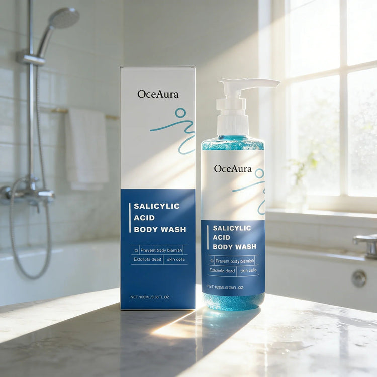 OceAura Salicylic Acid Shower Gel Professional Skin Cleaning Oil Control Smooth Body Blemish Remover Exfoliating Body Wash 100ml Khamik Shop Online