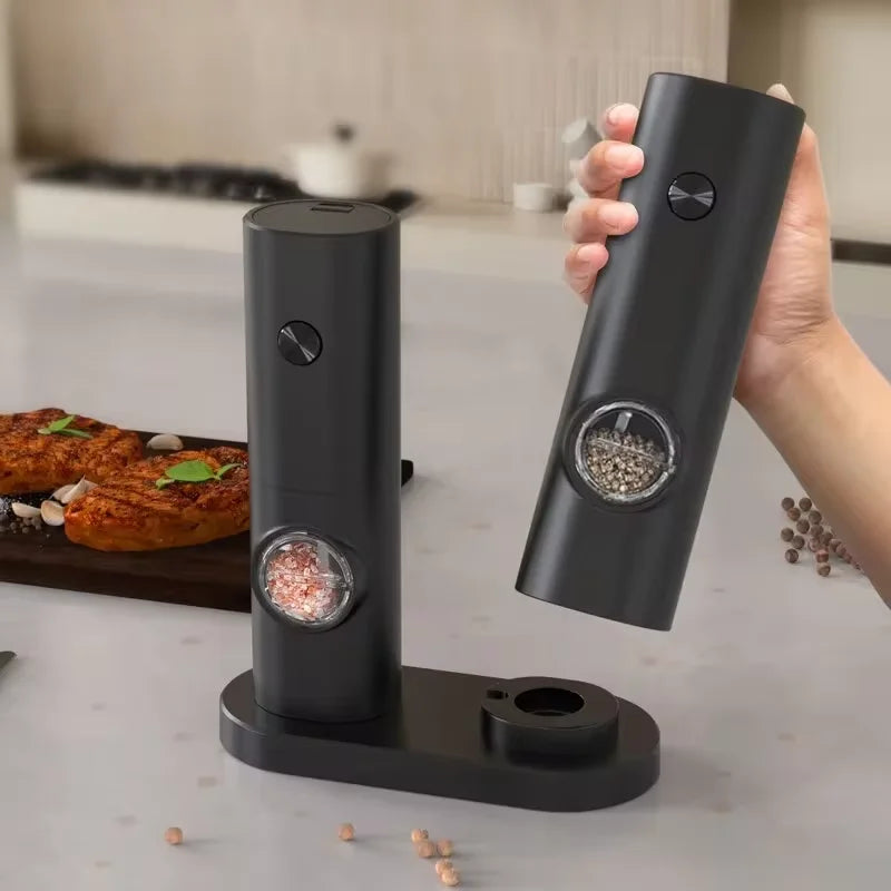 Electric Salt And Pepper Grinder With Adjustable Coarseness Refillable Mill Battery Powered Kitchen Automatic Gadget Grinder Khamik Shop Online