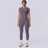 Rooftrellen New 2PCS/set Yoga Set Summer Quick Drying Fitness Sports Workout Top T-Shirt High Stretch Seamless Yoga Leggings Set Khamik Shop Online
