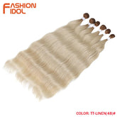 FASHION IDOL Water Wave Hair Bundles Synthetic Hair Extensions Ombre Blonde Hair Weave Bundles 6pcs 20" High Temperature Fiber Khamik Shop Online