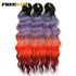 FREEDOM Synthetic Curly Braiding Hair Extensions 24 Inch/60 cm Long Deep Wavy Twist Crochet Braids Hair Ombre Brown Rainbow Hair Khamik Shop Online