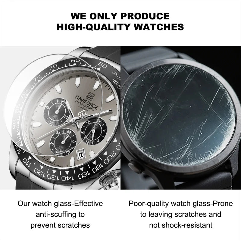 Casual Men'S Watch Waterproof Sports Quartz Clock Silicone Strap Chronograph Luminous Wristwatches Relogio Masculino