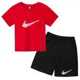 Summer Brand White T-shirt+Shorts Two-piece Set Kids New Clothing Fashion Letter Boy Girl3-13Yrs Sports Short-sleeved Casual Set Khamik Shop Online