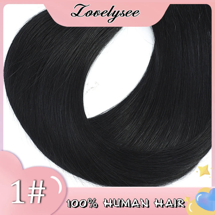 Lovelysee 3/4 Half Wig Human Hair With Clip in Hair Extensions Silky Straight Remy Hair Brown Color Soft 150% 180% Wig For Women Khamik Shop Online