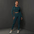 2Pcs Women Sets Energy Seamless Gym Suits Bubble Butt Sports Pants+Long Sleeve Shirts Push Up Running Sets Tracksuits Tights Set Khamik Shop Online