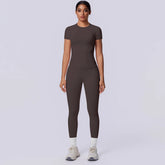 Rooftrellen New 2PCS/set Yoga Set Summer Quick Drying Fitness Sports Workout Top T-Shirt High Stretch Seamless Yoga Leggings Set Khamik Shop Online