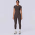 Rooftrellen New 2PCS/set Yoga Set Summer Quick Drying Fitness Sports Workout Top T-Shirt High Stretch Seamless Yoga Leggings Set Khamik Shop Online