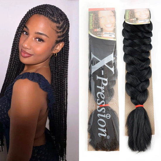 Extensions de cheveux tressés ultra-lisses en fibres synthétiques ignifuges de 82 pouces, 165g