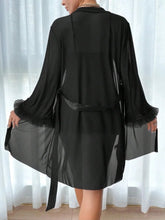 Women 3 Piece Red Sexy Lace Robe Sheer Temptation Lingerie Set Black Slip Dress With Gauze Coat and Belt Erotic Sleepwear Suit Khamik Shop Online