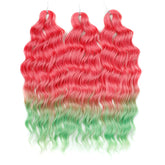 FREEDOM Synthetic Curly Braiding Hair Extensions 24 Inch/60 cm Long Deep Wavy Twist Crochet Braids Hair Ombre Brown Rainbow Hair Khamik Shop Online