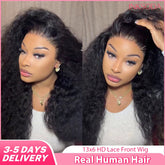 Deep Wave 40 30 inch 13x6 HD Transparent Lace Front Human Hair PrePlucked Brazilian Deep Wave Lace Frontal Wig with Deep Hair Khamik Shop Online