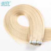 BHF Tape In Hair Extensions Human Hair 20pcs/Pack European Remy Straight Invisible Tape Ins Adhensive 100% Human Hair For Salon Khamik Shop Online