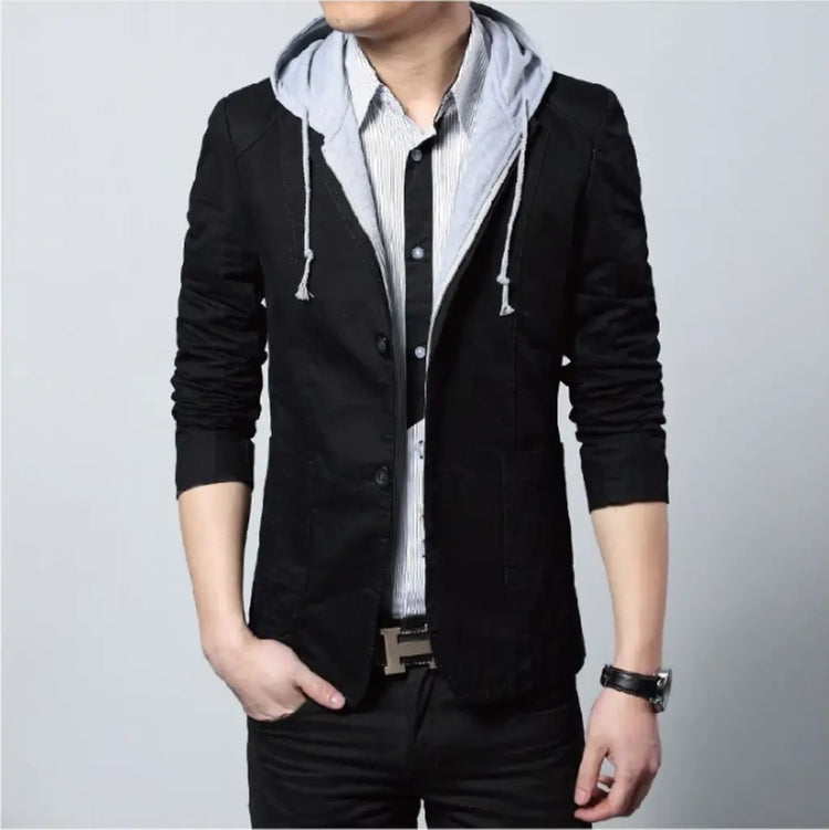 Mens Street Style Hooded Blazer Yellow Pandora