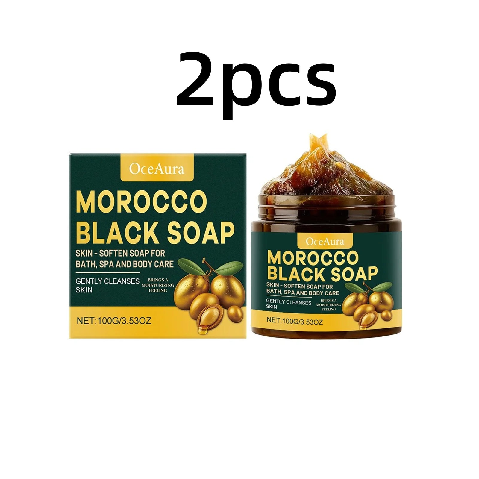Morocco Black Soap Deep Cleaning Remove Dead Skin Cells Gentle Care Body Moisturizing Brighten Skin Smoothing Soap 100G