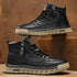 Men Leather High Top Ankle Boots Spring Winter Man Motorcycle Boots Non Slip Comfort Outdoor Trekking Shoes Walking Botas Hombre Khamik Shop Online