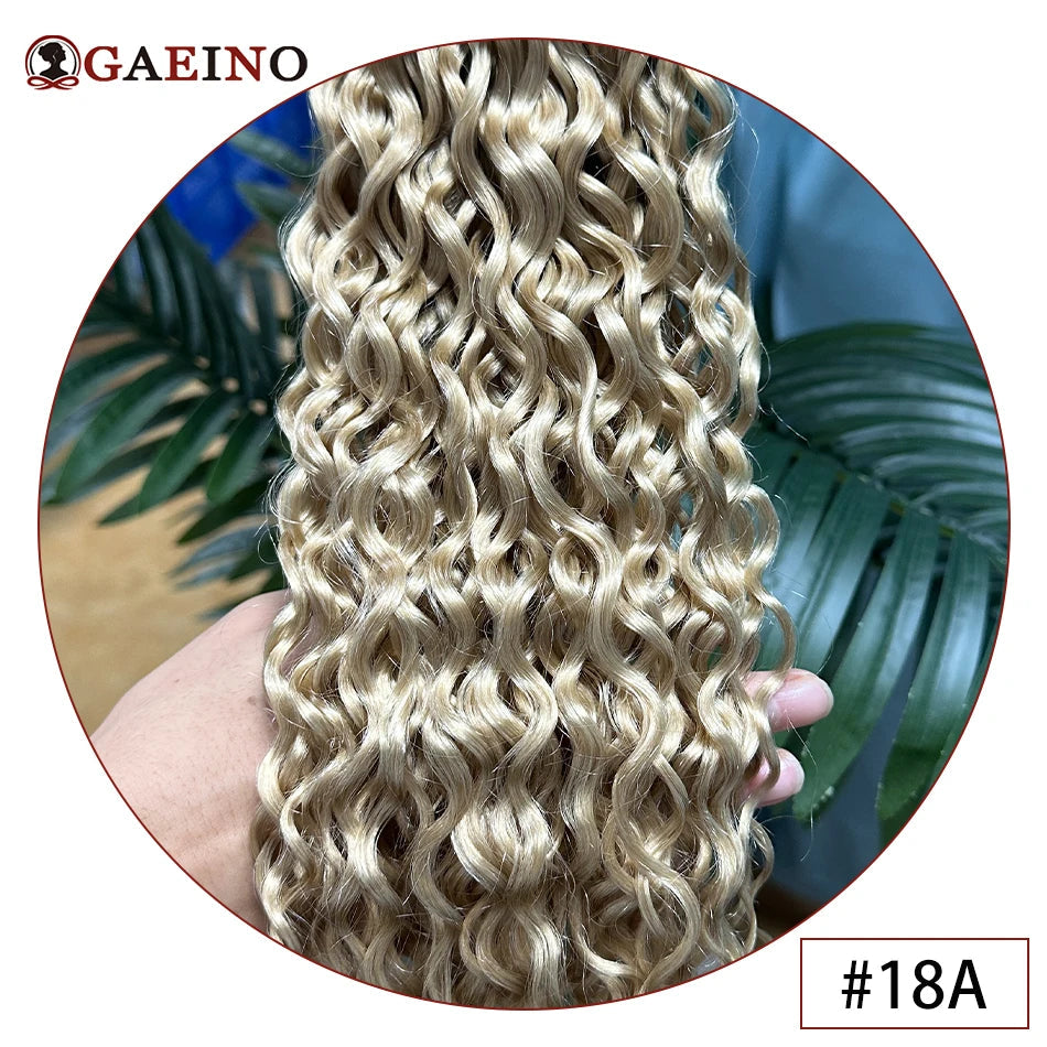 Water Wave Tape in Human Hair Extension Brazilian Hair Skin Weft Tape in Curly Human Hair 20 Pcs/Set Black Brown Blonde Color Khamik Shop Online