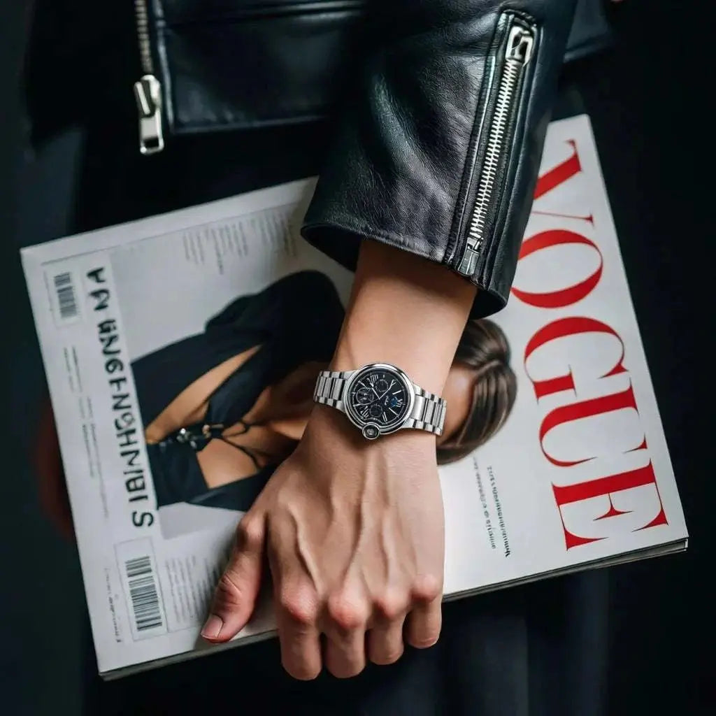 Mens Quartz Watch Stainless Steel Business Dress Wristwatch Roman Numeral Dial Daily Waterproof Gift Watch for Men Khamik Shop Online