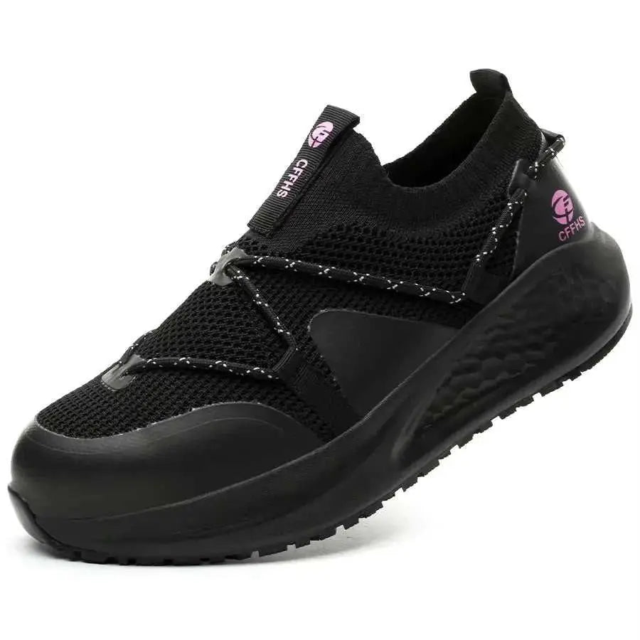 Latest Women Work Shoes Puncture-Proof Safety Shoes Non-slip Platform Sneakers Women Steel Toe Shoes Comfort Security Boots Lady Khamik Shop Online