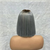 Bone Straight Short Bob Human Hair Brazilian Raw Hair Bone Straight Bob Wig 2x6 Lace Closure Color Wigs for Women Khamik Shop Online