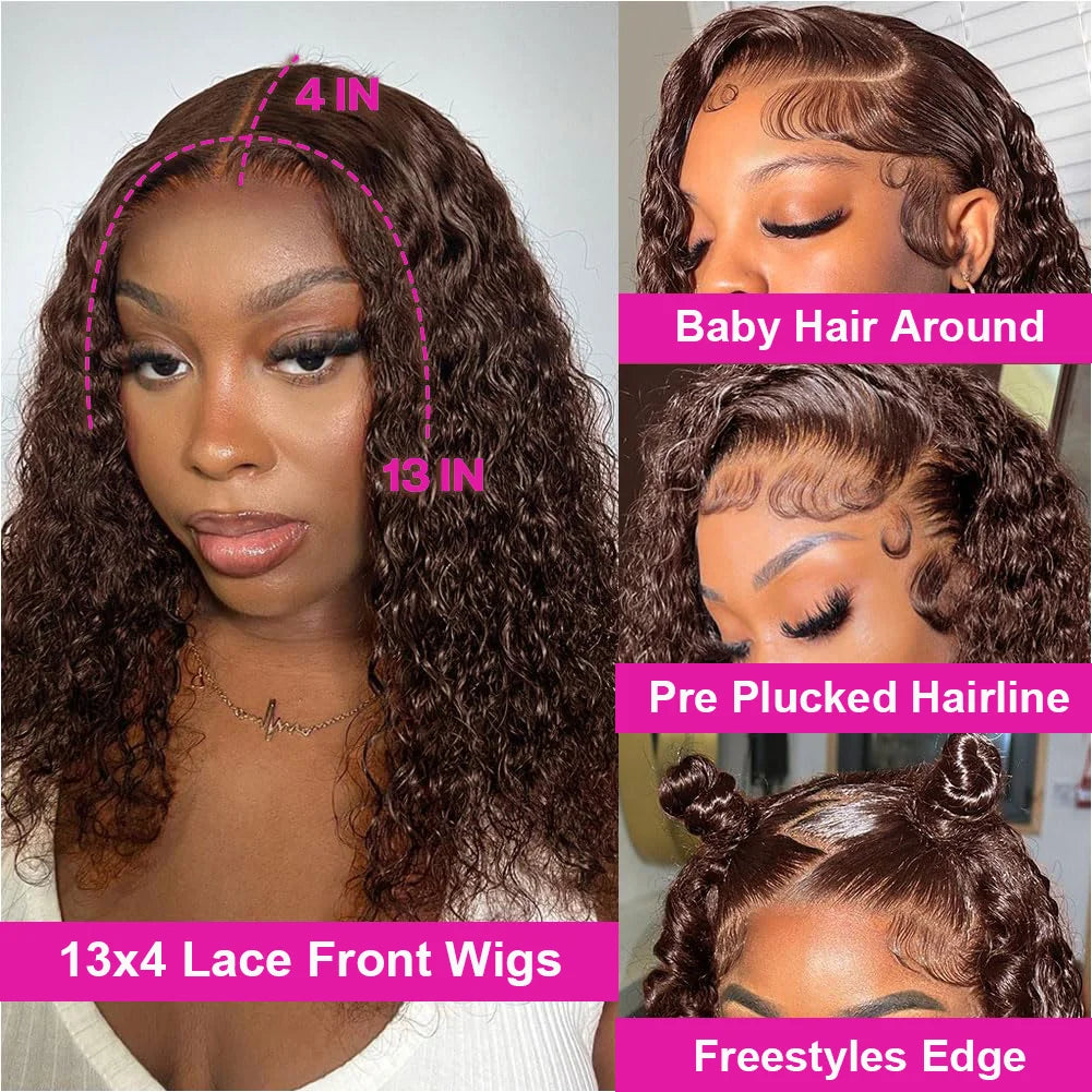 Wet And Wavy Lace Frontal Wig Short Bob Wig Pre Plucked 