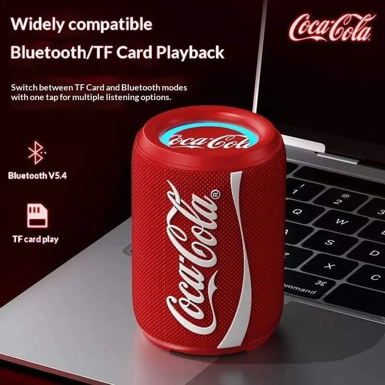 New Coke-Cola Collaboration Bluetooth Audio Bluetooth 5.4 RGB Lighting Voice Activation Card Slot Portable Bluetooth Speaker Khamik Shop Online
